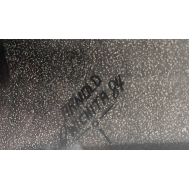 Black Vintage Original Signed "Geronimo" Graphite Drawing by Arnold Wichita For Sale - Image 8 of 14