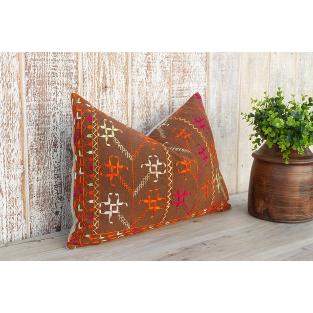 Early 21st Century Kara Antique Indian Folk Lumbar Pillow For Sale - Image 5 of 10