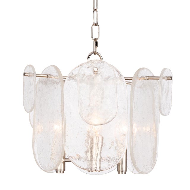 Modern Echo Glass Pendant, Polished Nickel For Sale - Image 3 of 5