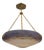 Art Nouveau Violet and Amber Glass and Brass Pendant Light, France, 1920 For Sale