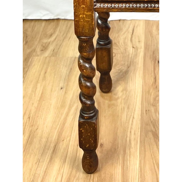 Antique Tiger Oak Cigar Humidor & Smoking Cabinet With Barley Twist Legs For Sale - Image 10 of 12
