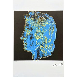 After Andy Warhol, ALexander the Great - Blue on Black Background, 1980s, Lithograph For Sale