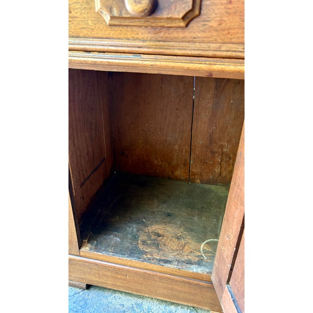 Copper Antique French Walnut Cabinet or Bedside Table For Sale - Image 8 of 10