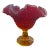 Fenton Amberina Ruffled Pedestal Vase For Sale