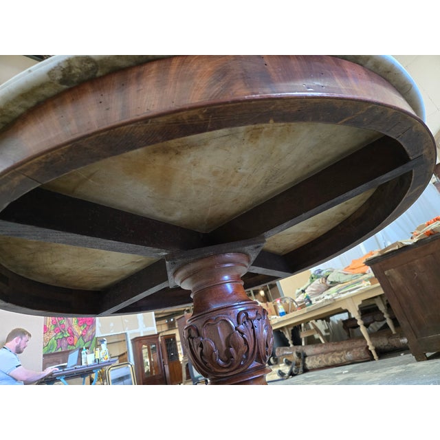 Wood Late 19th Century Rococo Revival Marble-Top Center Table For Sale - Image 7 of 14