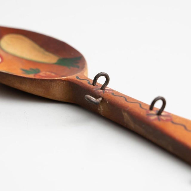 Traditional Rustic Wood Hand Painted Spoon Artwork from Spain, 1970s For Sale - Image 10 of 16