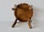 Wood Queen Anne-Style Italian Marble Top Side Table Carved Wood Legs Detail Vintage Mid-Century For Sale - Image 7 of 14
