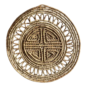 Mid 20th CenturyWoven Natural Rush Circular Wall Hanging