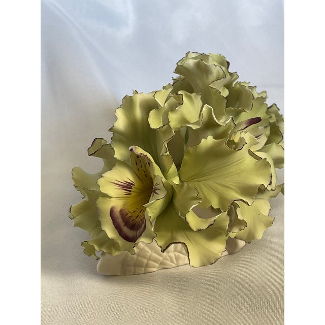 Vintage Capodimonte Orchids on Porcelain Log For Sale - Image 11 of 13