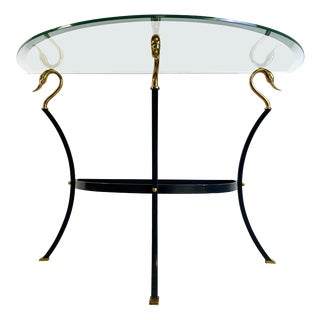 Vintage Brass Swan Console Table in the style of Maison Jansen, 1980s For Sale