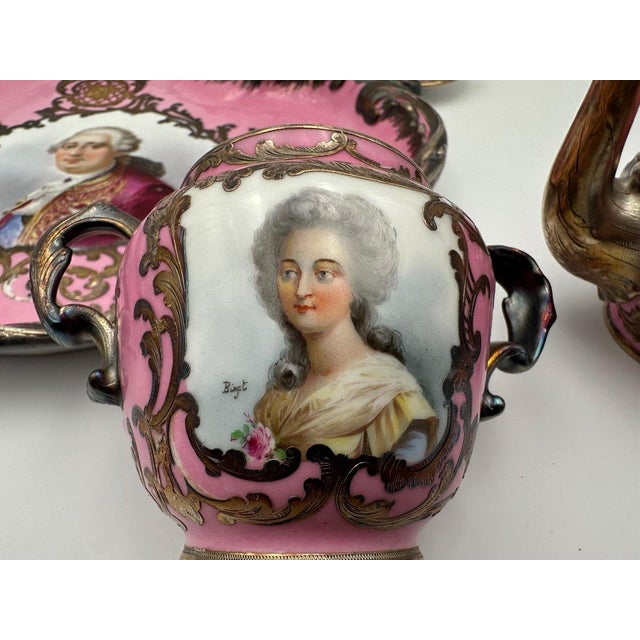 Ceramic Tete-a-Tete in Sèvres Porcelain, Set of 5 For Sale - Image 7 of 13