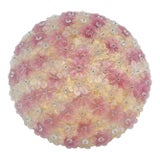 1970s Amazing Pink and Gold Large Size Murano Ceiling Light Flower by Seguso For Sale