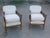 Vintage Louis XV Style Cane and White Fabric Armchairs, 1950, Set of 2 For Sale - Image 4 of 10