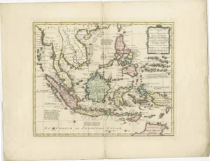 Antique Map of the Dutch East Indies Indonesia, 1774