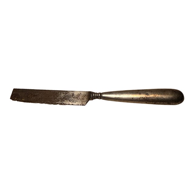 Antique Victorian Sterling Silver Handle Serrated Fruit Knife For Sale