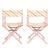 Set of Pink Director's Chairs With Palm Orleans Cabana Stripe Ribbon in Spritz Fabric For Sale - Image 4 of 6