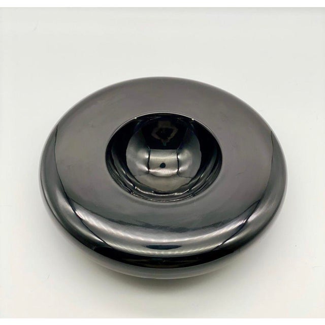 1970s Black Ceramic Bowl by Architects Boccato, Gigante and Zambusi for Sicart, Italy, 1970 For Sale - Image 5 of 6