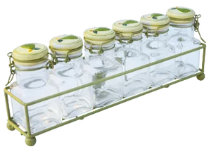 Midcentury Glass Jars, 7 Pieces