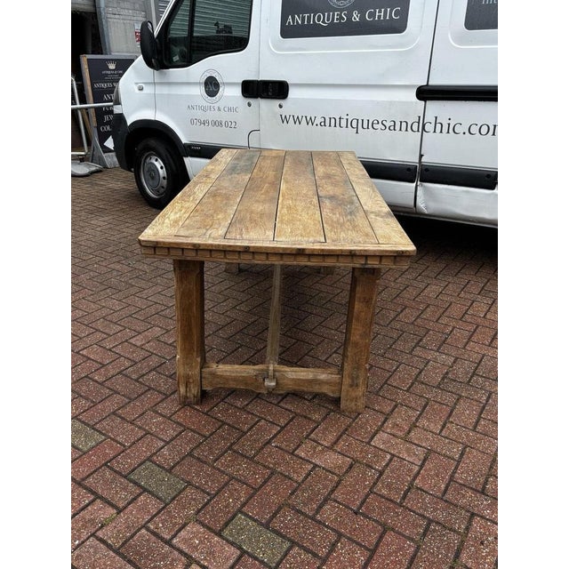 English Light Oak Refectory Dining Table For Sale - Image 10 of 18