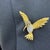 Gold Vintage 18k Yellow Gold Sapphire Diamond Textured Wings Hummingbird Pin Brooch For Sale - Image 8 of 8