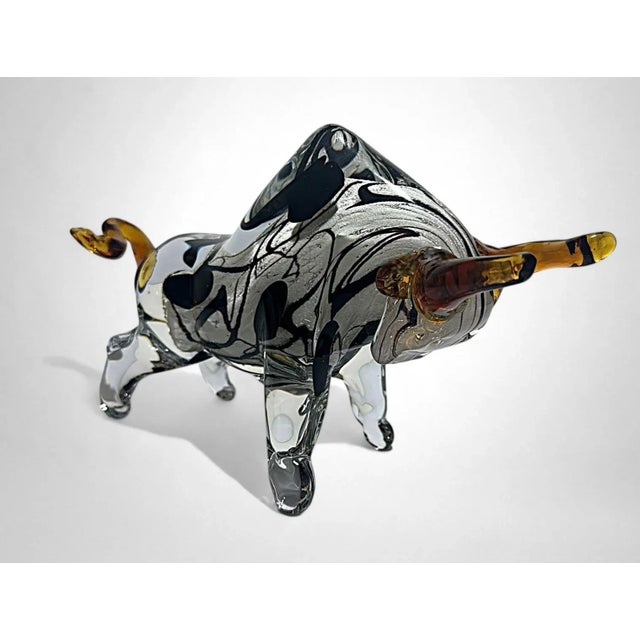 Late 20th Century Murano Glass Bull Sculpture Sommerso Technique For Sale - Image 5 of 18