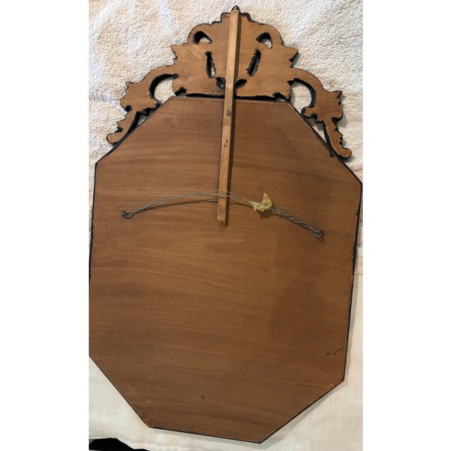 Antique or Vintage Octagonal Venetian Etched Glass Mirror With Etched Floral Design For Sale - Image 11 of 18