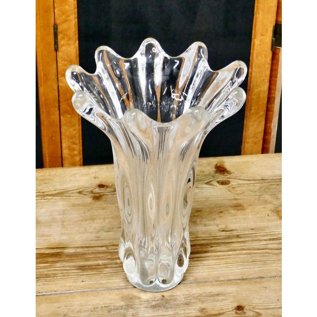 1920s Hand Blown Crystal Vase from Art Vannes, 1920s For Sale - Image 5 of 8