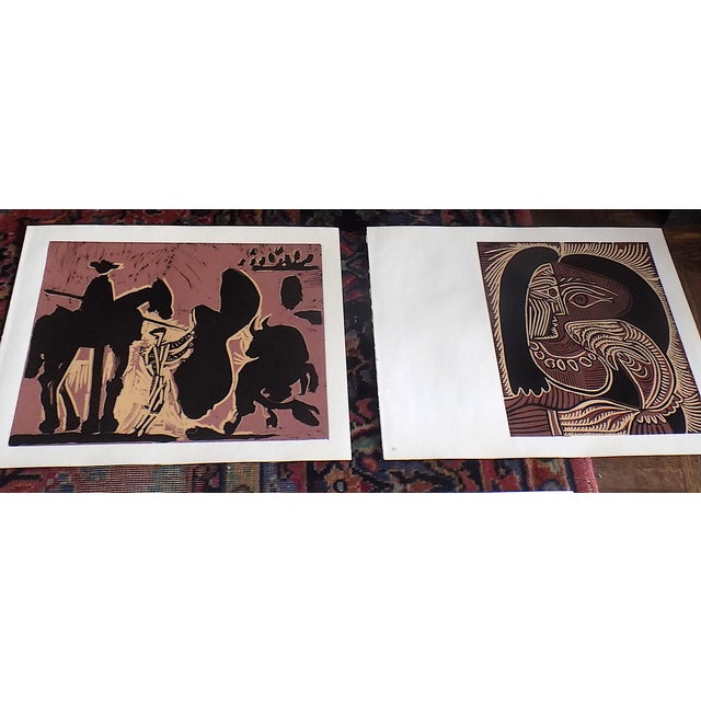 Mid-Century Modern Vintage LTD Ed. Mid 20th Century "Pablo. Picasso Linogravures" - Set of 10 Linogravures For Sale - Image 3 of 12