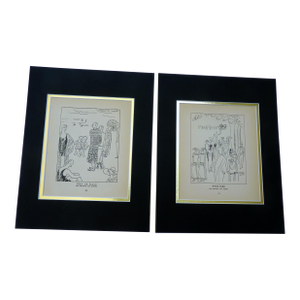 Pair of 1924 Art Deco Maurice Van Moppès Plates Gazette Du Bon Ton