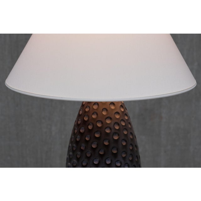 Drop-Shaped Dimpled Ceramic Table Lamp from Helge Østerberg, Denmark, 1950s For Sale - Image 10 of 12
