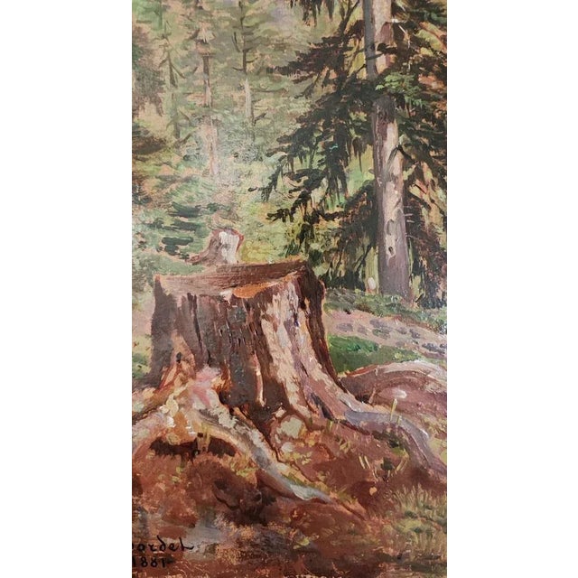 Late 19th Century Eugène Etienne Sordet, Paysage Forestier, 1881, Oil on Paper on Cardboard For Sale - Image 5 of 10