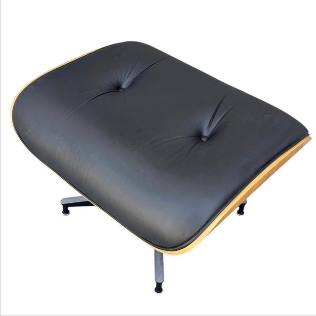 Mid-Century Modern Eames Leather Ottoman by Herman Miller For Sale - Image 10 of 17