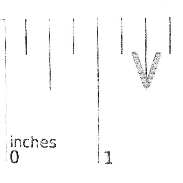 Early 21st Century 10K White Gold 1/10 Cttw Diamond 'V' Initial Stud Earring For Sale - Image 5 of 5
