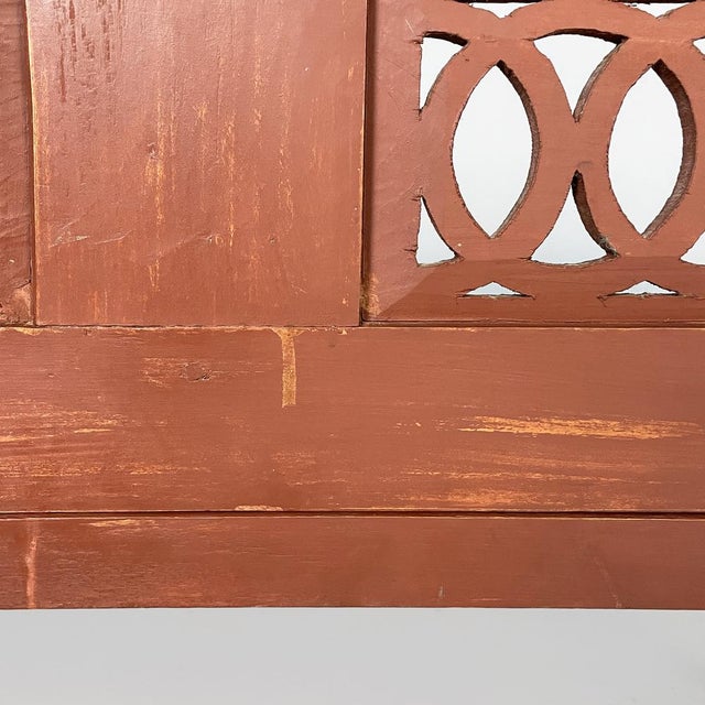 Art Deco Italian Bench in Red Wood, 1930s For Sale - Image 16 of 18