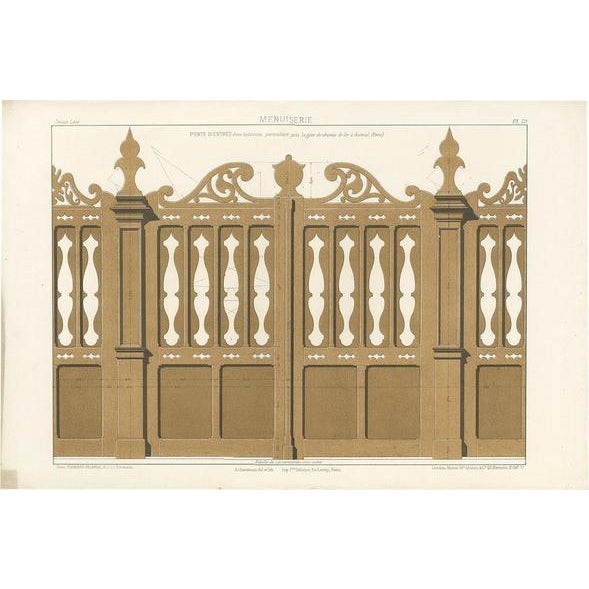 Delarue, Woodwork of an Entry Door, 1880, Paper For Sale - Image 6 of 6