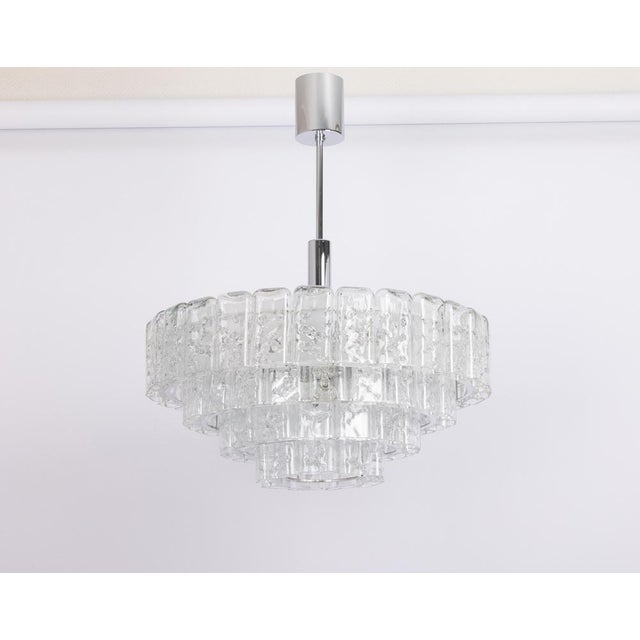Large Ice Glass Tubes Chandelier by Doria, Germany, 1960s For Sale - Image 9 of 16