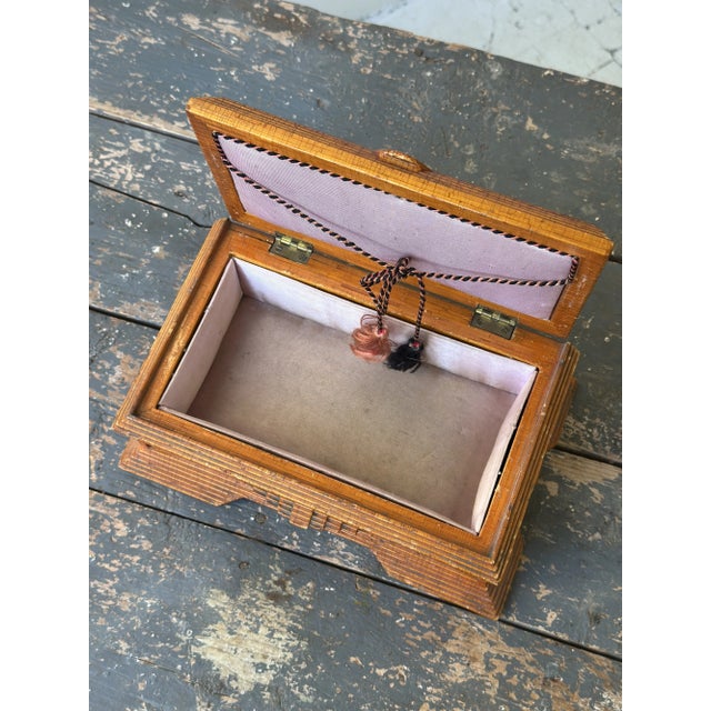 Exceptional Vintage Art Deco Prison Art Shellacked Matchstick Box, Circa 1920s-40s For Sale - Image 17 of 18