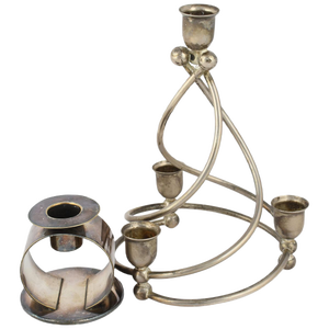 Art Nouveau Spiral Candlesticks, Germany 1920s, Set of 2