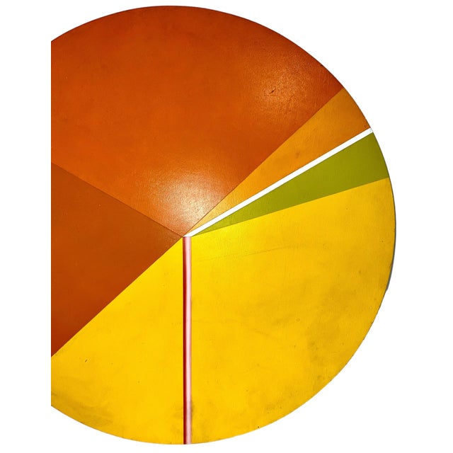 Wood Reuven Berman Kadim, Israeli Round Tondo Hard Edged Geometric Abstract Color Painting Reuven Berman, 1974 For Sale - Image 7 of 17