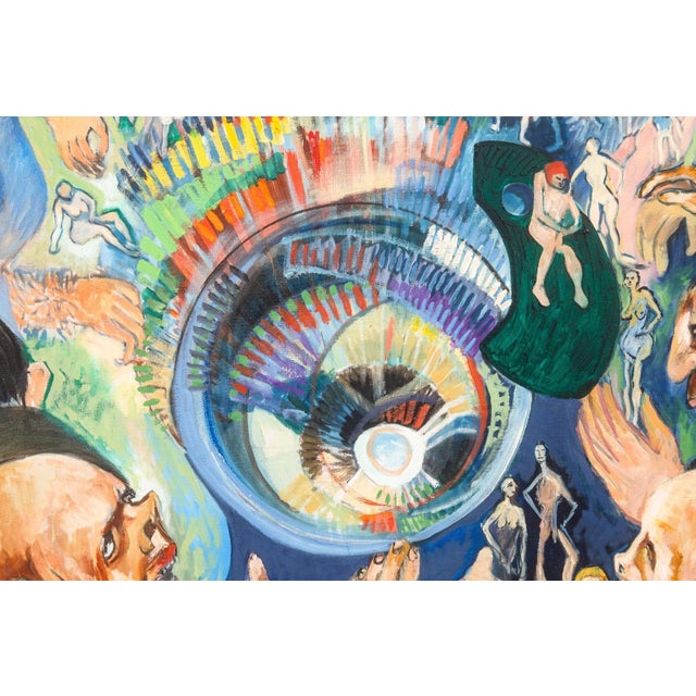 Francis Littna Last Supper, C. 1960 Signed Oil on Canvas - Modernist Religious For Sale In Detroit - Image 6 of 11