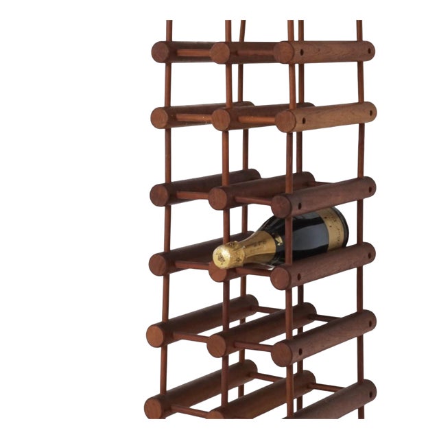 Teak Wine Rack by Nissen Langaa, 1960s For Sale