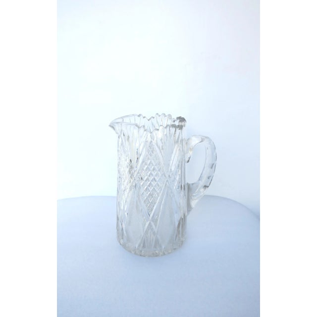 American American Brilliant Cut Crytal Pitcher or Vase For Sale - Image 3 of 10
