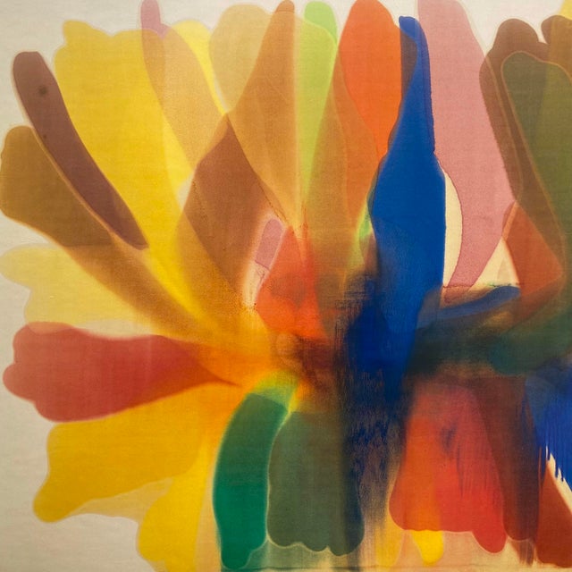 Morris Louis Vintage 1992 Lithograph Print Mid Century Modernist Framed Abstract Expressionist Museum Poster " Point of Tranquility " 1959 For Sale In Kansas City - Image 6 of 14