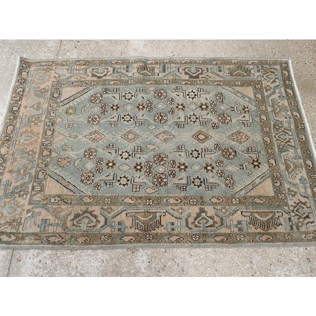 Galerie Shabab Collection Mid-20th Century Persian Malayer Throw Rug For Sale - Image 4 of 8