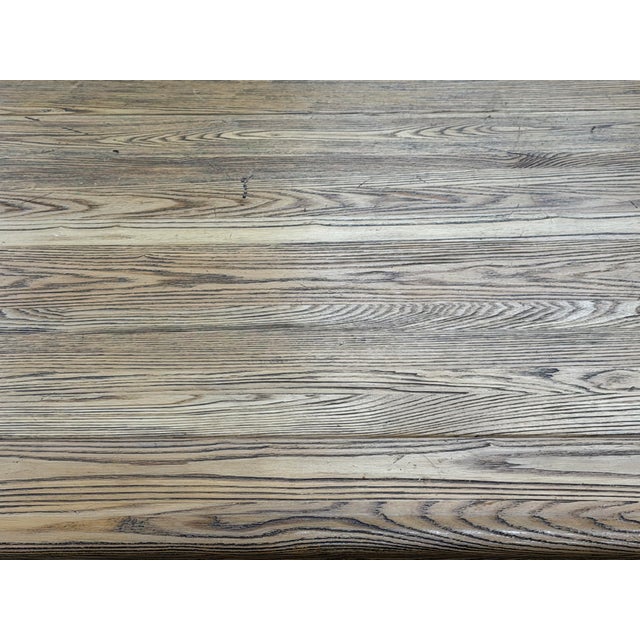 Oriental Light Wood Rough Grain Rectangular Dining Table 4 Chairs Set For Sale - Image 13 of 16