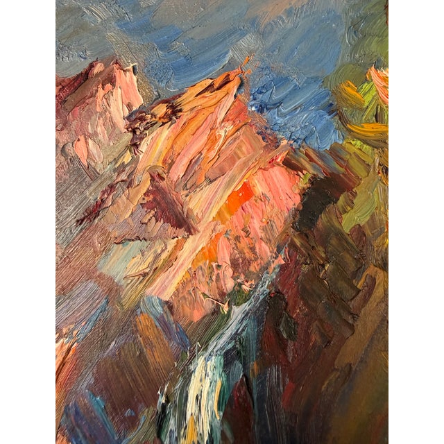 1970’s Vintage Impressionist Autumn River Landscape Oil on Canvas Painting, Framed For Sale - Image 9 of 12