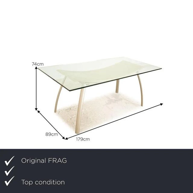 The FRAG table consists of a rectangular glass plate&nbsp; and stands on metal feet. The timeless, rustic design...