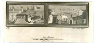 Carlo Oraty, Ancient Roman Fresco, Original Etching, 18th Century