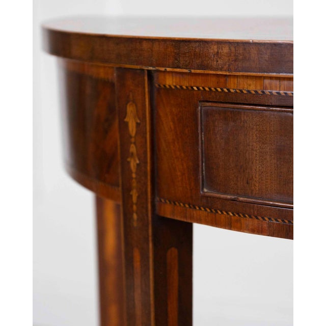 Pair of English 19th Century Demi-Lune Side Tables For Sale In Atlanta - Image 6 of 12