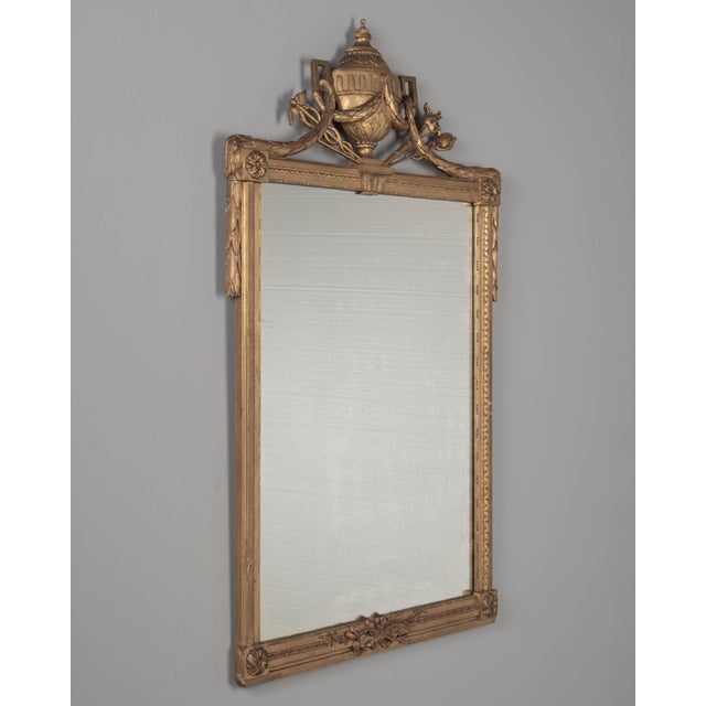 French Louis XVI Style Gilded Mirror For Sale - Image 9 of 10